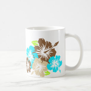 Caneca De Café "Epic Hibiscus" em Brown/Turq Mug