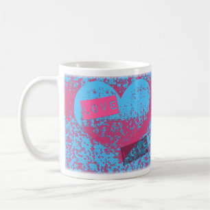 Caneca De Café Epic Retro Colors Love Heart Design