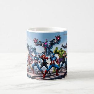 Caneca De Café "Epic Showdown: Vingadores vs. Forças Inimigos"