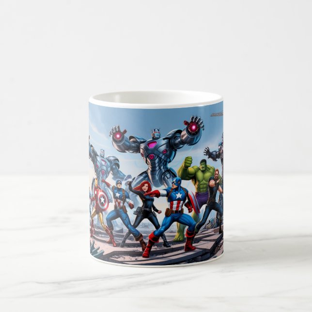 Caneca De Café "Epic Showdown: Vingadores vs. Forças Inimigos" (Centro)