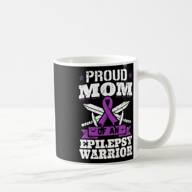 Caneca De Café Epilepsy Warrior Mom Epileptic Seizure Disorder Ad (Direita)