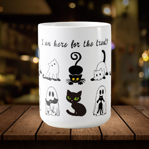 Caneca De Café Época assustadora Dia das Bruxas de Gato Negro