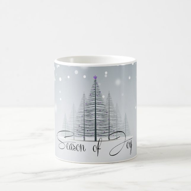 Caneca De Café Época de Joy Winter Trees (Centro)