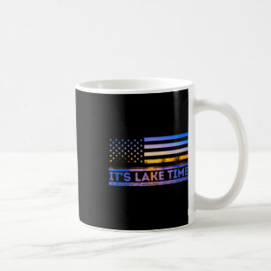 Caneca De Café Época do Lago Pôr do Sol Bandeira Americana Férias