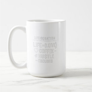 Caneca De Café Equação da vida - Amor, Café, Hustle, Sem desculpa