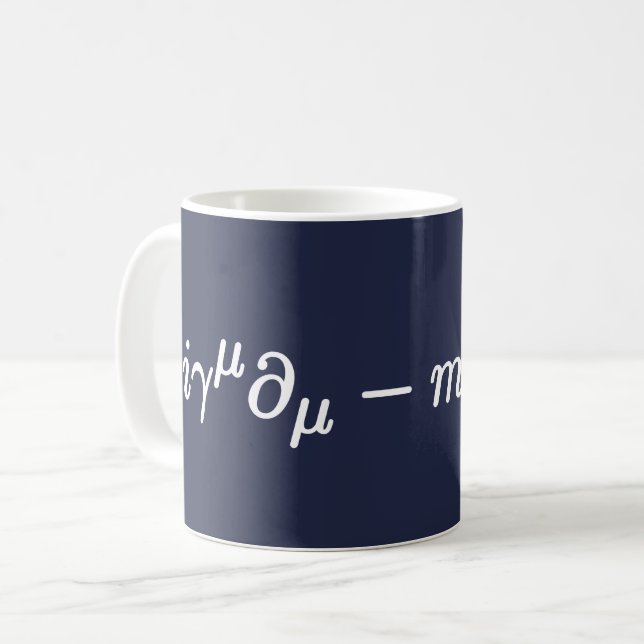 Caneca De Café Equação de Dirac Ciência Equações Matemáticas Cane (Frente Esquerda)