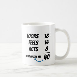 Caneca De Café Equação de Idade Personalizada Piada de Aniversári