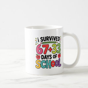 Caneca De Café Equação de matemática escolar 67+33 engraçada 100º