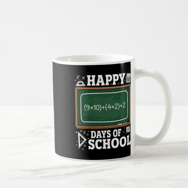 Caneca De Café Equação Matemática Divertida Feliz 100 Dias De Esc (Direita)