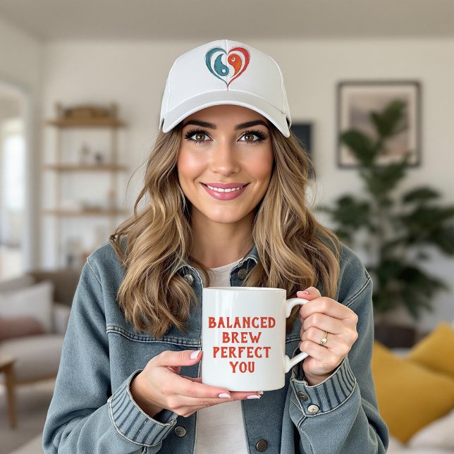 Caneca De Café Equilíbrio Artístico do Coração Yin Yang (Criador carregado)