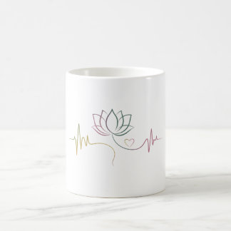 Caneca De Café Equilíbrio de vida: Lotus & Heartbeat