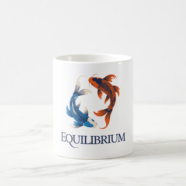 Caneca De Café Equilíbrio – Koi Japonês Símbolo de Equilíbrio (Centro)