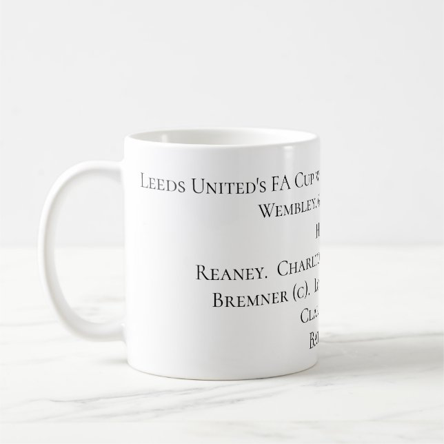 Caneca De Café Equipa vencedora do copo do FA de Leeds United, (Esquerda)