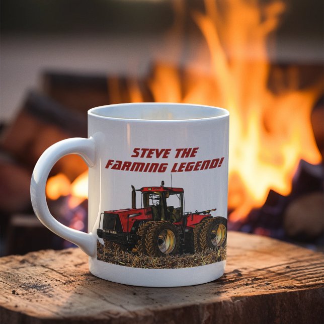 Caneca De Café Equipamento legal personalizado para tratores de l (Cool Red Tractor Farming Legend Coffee Mug)