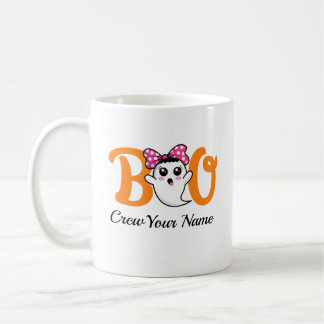 Caneca De Café Equipe Boo Laranja Família Halloween Personalizada