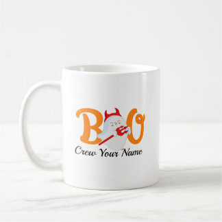 Caneca De Café Equipe Boo Laranja Halloween Família Personalizada