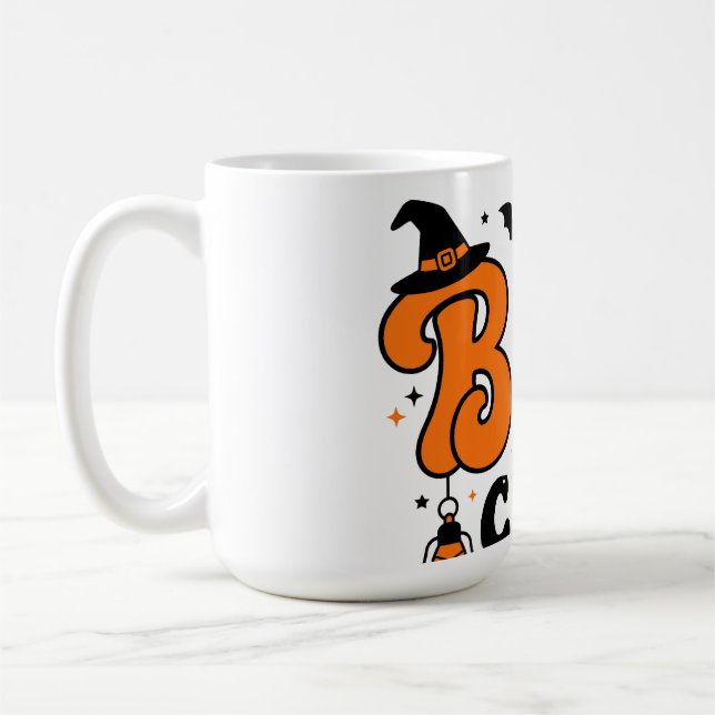 Caneca De Café Equipe Boo Retro Fofa Design Assustador de Hallowe (Esquerda)