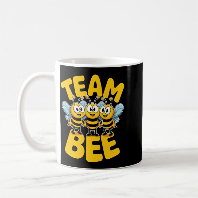 Caneca De Café Equipe de Abelhas Masculinas Fofa Caricatura Apicu (Esquerda)