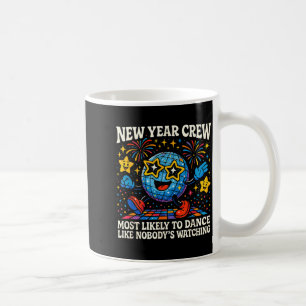 Caneca De Café Equipe de Ano Novo Mais Propensa a Dançar Festa Re