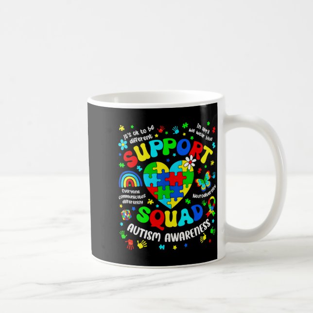 Caneca De Café Equipe de apoio quebra-cabeça conscientização auti (Direita)