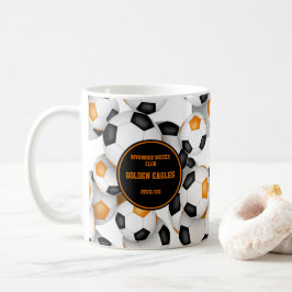 Caneca De Café equipe de bolas de futebol de laranja preto cor pr