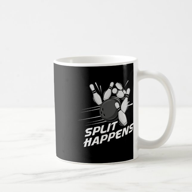 Caneca De Café Equipe de Boliche Funny Split Happens Esquadra de  (Direita)