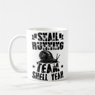 Caneca De Café Equipe de Caracol Correndo Piada de Caracol Engraç