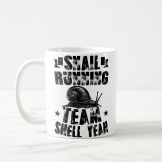 Caneca De Café Equipe de Caracol Correndo Piada de Caracol Engraç