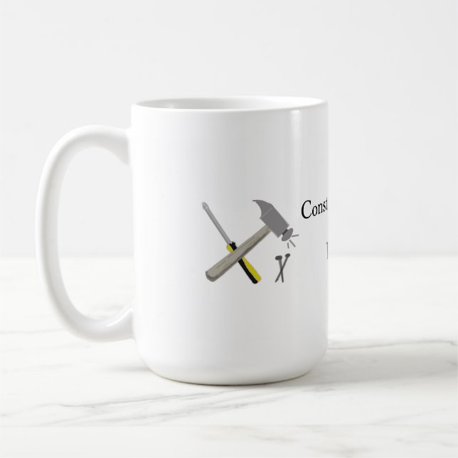 Caneca De Café Equipe de Construção com Nome (Esquerda)