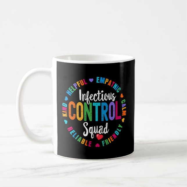 Caneca De Café Equipe de Enfermeira de Controlo Infeccioso Regist (Esquerda)