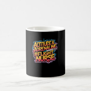 Caneca De Café Equipe de Enfermeira de Voo Altitude e Adrenalina,