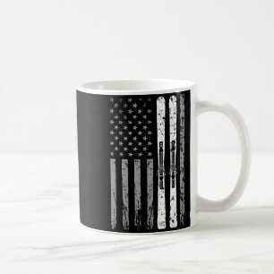 Caneca De Café Equipe de esqui downhill 4 de julho bandeira ameri