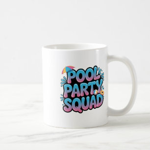 Caneca De Café Equipe de Festa na Piscina Cruzeiros de Aniversári