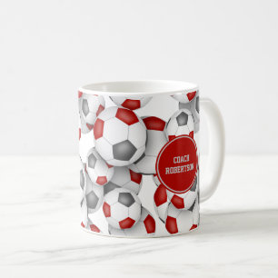 Caneca De Café Equipe de futebol da cinza Vermelha colorido prese