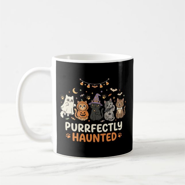 Caneca De Café Equipe de Gato Assombrado de Halloween (Esquerda)
