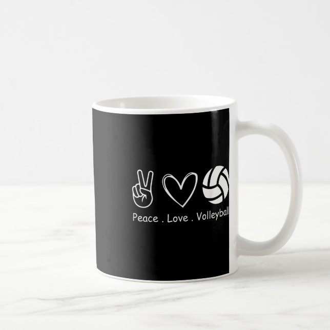 Caneca De Café Equipe de jogadores de voleibol Peace Love (Direita)