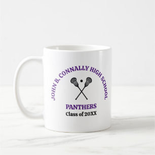 Caneca De Café Equipe de Lacrosse da Escola de Ensino Médio Roxa
