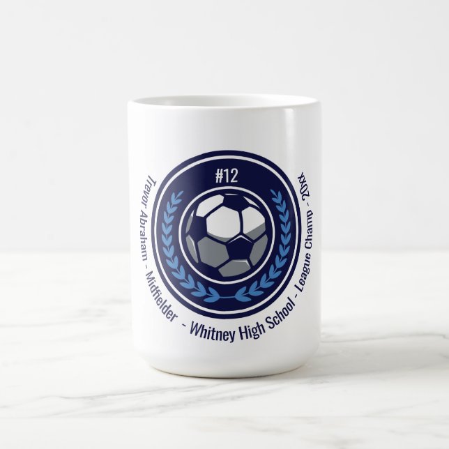 Caneca De Café Equipe de Monograma do campeão de futebol (Centro)