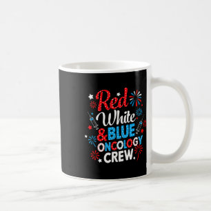 Caneca De Café Equipe de Oncologia Vermelho Branco Fogo Patriótic