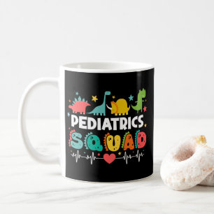 Caneca De Café Equipe de Pediatria Enfermeira Dinossauro Equipe M