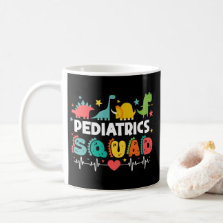 Caneca De Café Equipe de Pediatria Enfermeira Dinossauro Equipe M