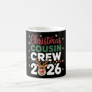 Caneca De Café Equipe de Primo de Natal 2026 Rena Flocos de Neve