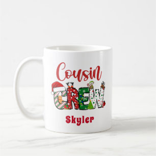 Caneca De Café Equipe de Primo Retro Personalizado Natal Doodle