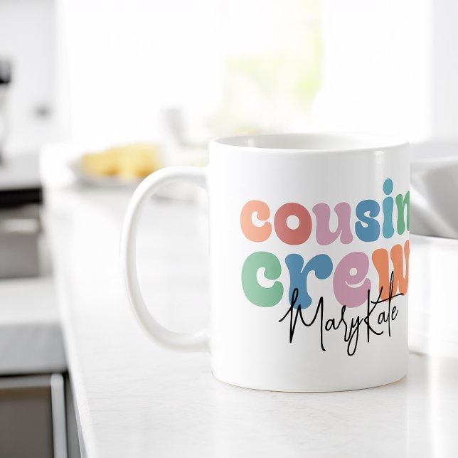 Caneca De Café Equipe de Primos Groovy Personalizada (Groovy Cousin Crew Personalized Coffee Mug)