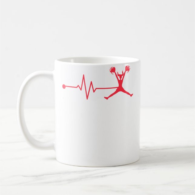 Caneca De Café Equipe de Torcida Torcedora Batimento Cardíaco Apl (Esquerda)