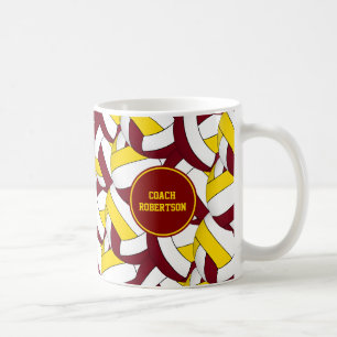 Caneca De Café equipe de vôlei de ouro de ouro colorido presente