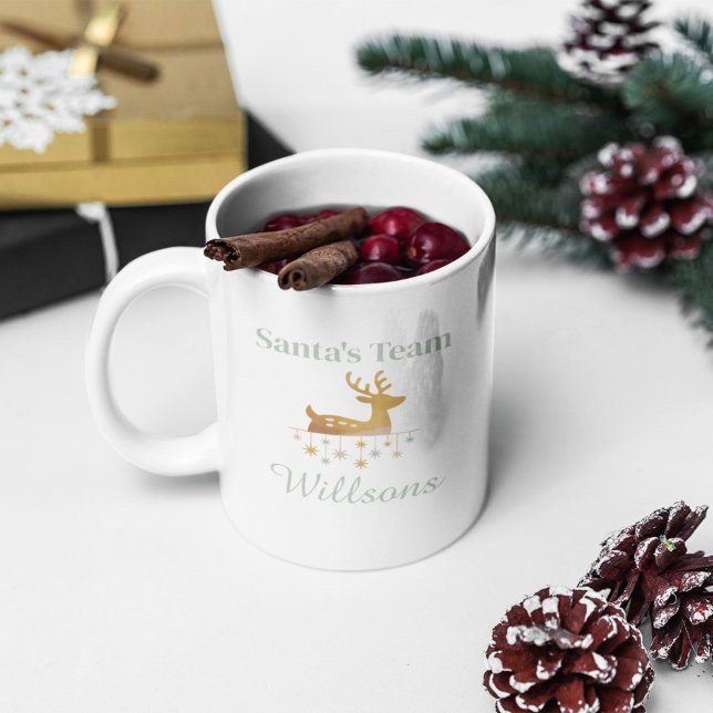 Caneca De Café Equipe do Papai Noel | Natal em Família Combinando (Criador carregado)
