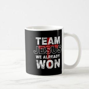 Caneca De Café Equipe Jesus Nós Já Ganhamos Fé Cristã Cruz