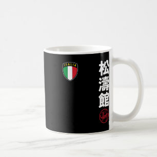 Caneca De Café Equipe Karate Shotokan Itália Flag Kanji Japonês M