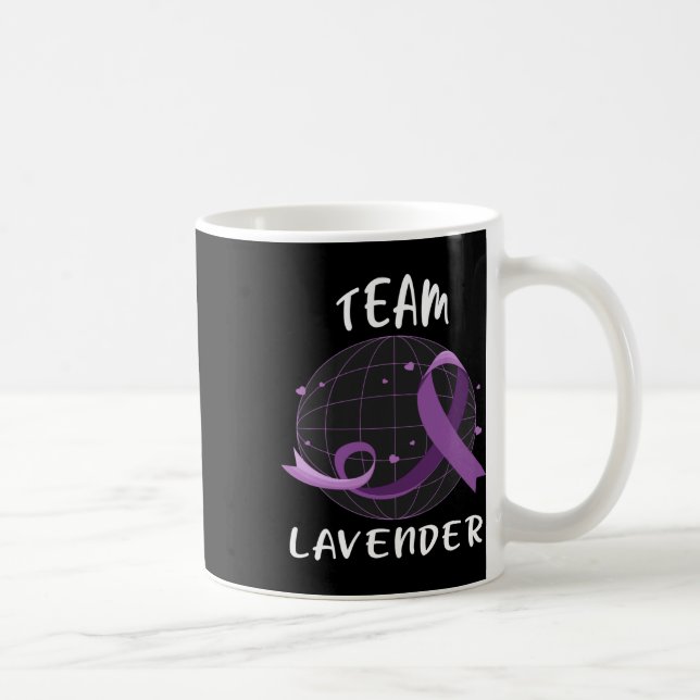 Caneca De Café Equipe Lavanda para Conscientização do Câncer Dia  (Direita)